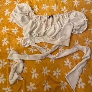 SHEIN White Crop Blouse